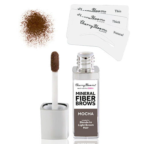 Cherry Blooms Mineral Fiber Brow Kit with Stencils (Mocha-Red Brown)